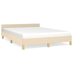 vidaXL Bettgestell ohne Matratze Creme 140x190 cm Stoff
