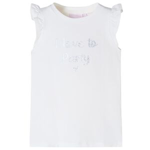 Kinder-T-Shirt mit R&uuml;schen&auml;rmeln Wei&szlig; 104
