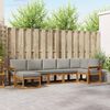 vidaXL Outdoor-Sofagarnitur mit Kissen 7 pcs Nat&uuml;rlich und Hellgrau