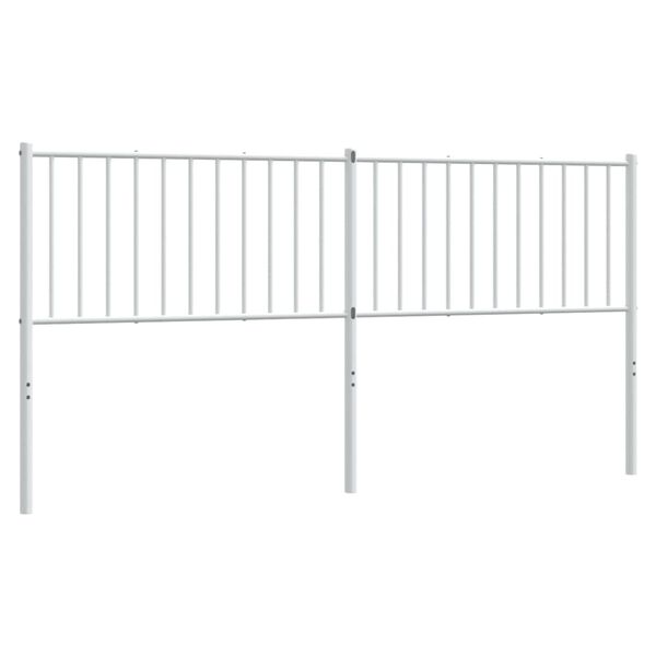 vidaXL Kopfteil Metall Weiß 180 cm
