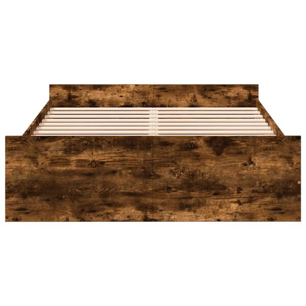 vidaXL Bettgestell mit Schubladen R&auml;uchereiche 140x190cm Holzwerkstoff
