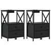 vidaXL Nachttisch 2 pcs Schwarz Eichen-Optik 40 x 31 x 60 cm