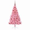 vidaXL K&uuml;nstlicher vorbeleuchteter Weihnachtsbaum Rosa 120 cm PVC