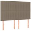 vidaXL Boxspringbett mit Matratze & LED Taupe 140x190 cm Stoff