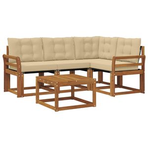 vidaXL Outdoor-Sofagarnitur mit Kissen 5 pcs Natur und Beige
