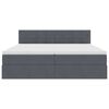 vidaXL Bett mit LED-Lichtleisten Dunkelgrau 200 x 200 cm Samt