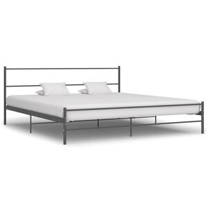 vidaXL Bettgestell Grau Metall 180&times;200 cm