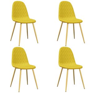 vidaXL Esszimmerst&uuml;hle 4 Stk. Senfgelb Samt