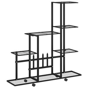 vidaXL Blumenst&auml;nder auf Rollen 94,5x25x92,5 cm Schwarz Metall