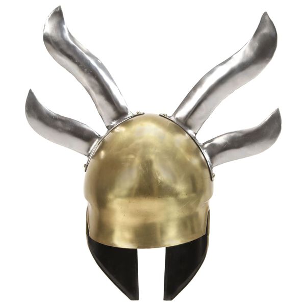 vidaXL Griechischer Krieger-Helm Antik Replik f&uuml;r LARP Messing Stahl