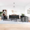vidaXL Wohnzimmer Couch 3 pcs Schwarz 194 x 74,5 x 70,5 cm Kunstleder
