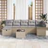 vidaXL Gartensofa-set mit Kissen 8 pcs Beige und Hellgrau Poly-Rattan