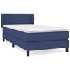 vidaXL Boxspringbett mit Matratze Blau 90x200 cm Stoff
