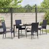 vidaXL Garten Essgruppe 5 pcs Schwarz Pulverbeschichteter Stahl