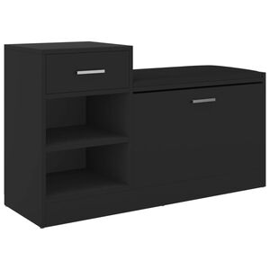 vidaXL Schuhbank Schwarz 94,5x31x57 cm Holzwerkstoff