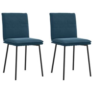 vidaXL Esszimmerst&uuml;hle 2 Stk. Blau Samt