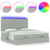 vidaXL Ottoman-Bett mit Matratzen & LEDs Hellgrau 160x200 cm Samt
