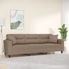 vidaXL 3-Sitzer-Sofa mit Kissen Taupe 210 cm Mikrofasergewebe
