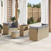 vidaXL Garten-Sofa-Set mit Kissen 8 pcs Beige und Hellgrau