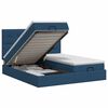 vidaXL Ottoman Bett mit Matratze mit Kopfteil 2 Stk. Blau Stoff