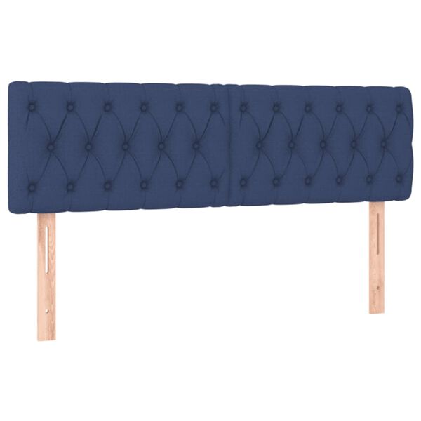 vidaXL Kopfteile 2 Stk. Blau 72x7x78/88 cm Stoff