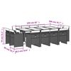 vidaXL 13-tlg. Garten-Essgruppe mit Kissen Beigemischung Poly Rattan