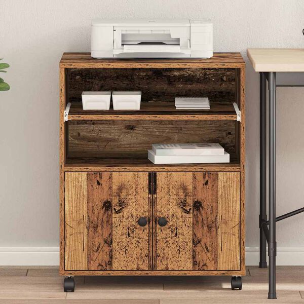 vidaXL Druckerständer Altholz 60 x 48 x 74 cm Holzwerkstoff