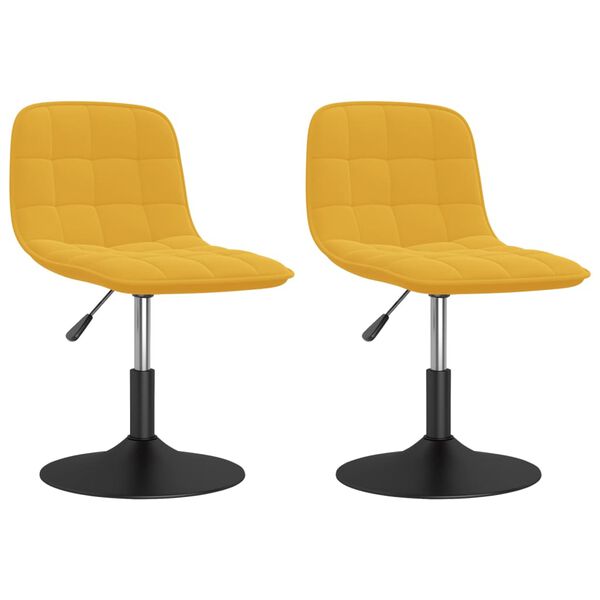 vidaXL Esszimmerst&uuml;hle 2 Stk. Drehbar Senfgelb Samt