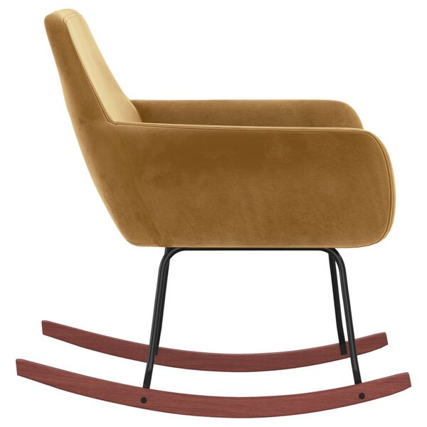 vidaXL Schaukelstuhl Braun Samt