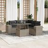 vidaXL 6-tlg. Garten-Sofagarnitur mit Kissen Hellgrau Poly Rattan