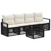 vidaXL Gartensofa-set 5 stk. Schwarz Poly-Rattan