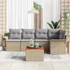 vidaXL Gartensofa-set mit Kissen 6 pcs Beige Poly-Rattan