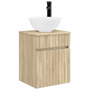 vidaXL Wandmontierte Waschbecken-Vanit&auml;t Sonoma-Eiche