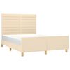 vidaXL Bettgestell ohne Matratze Creme 140x190 cm Stoff