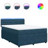 vidaXL Boxspringbett mit Matratze Blau 160x200 cm Samt