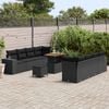 vidaXL Gartensofa-set mit Kissen 11 pcs Schwarz Poly-Rattan