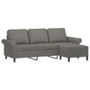 vidaXL 3-Sitzer-Sofa mit Hocker Dunkelgrau 180 cm Stoff