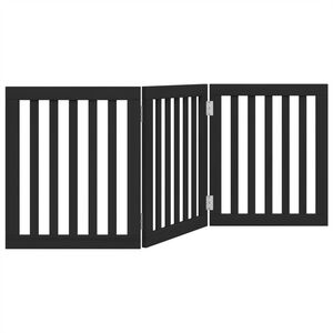 vidaXL 3-tlg. Hundetor Faltbar Schwarz 150 cm Pappelholz