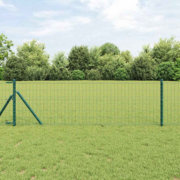 vidaXL Eurozaun Grün 0,6 x 50 m PVC-beschichtetes Eisen