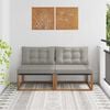 vidaXL 2 St&uuml;ck Outdoor Mittelsofa Massivholz Akazie Natur