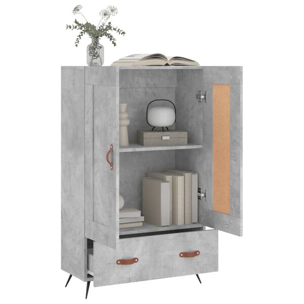 vidaXL Highboard Betongrau 69,5x31x115 cm Holzwerkstoff