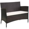 vidaXL Gartenbank 106 cm Poly Rattan Braun