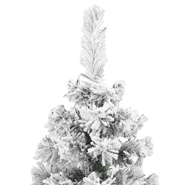 vidaXL Künstlicher Weihnachtsbaum Schlank mit Schnee Grün 150 cm PVC