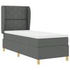 vidaXL Boxspringbett mit Matratze Dunkelgrau 90x190 cm Dunkelgrau