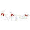 vidaXL Weihnachtsrentier mit Schlitten 3 stk. 60 LEDs Mehrfarbig