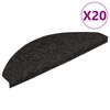 vidaXL Stufenmatten Selbstklebend 20 Stk. Schwarz 56x17x3 cm