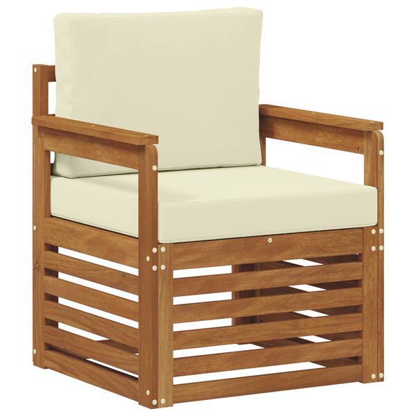 vidaXL Outdoor-Sofagarnitur Massives Akazienholz und Polyester Natur