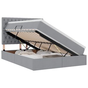 vidaXL Aufbewahrungsbett mit Matratze Hellgrau 140 x 200 cm Polyester