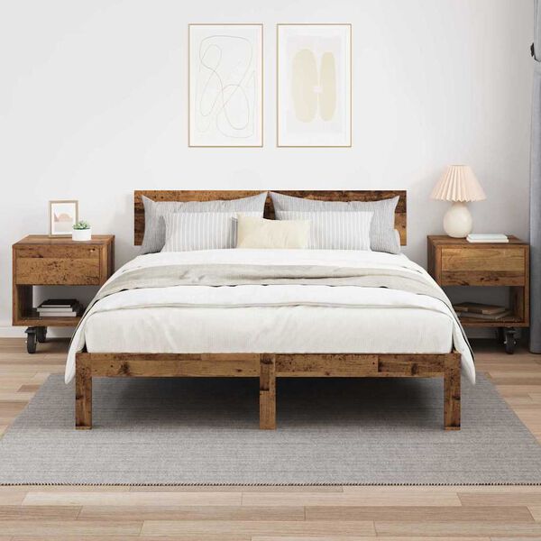 vidaXL Nachttisch 2 pcs Altholz 40,5 x 40 x 48 cm Holzwerkstoff