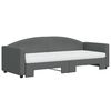 vidaXL Tagesbett Ausziehbar mit Matratzen Dunkelgrau 80x200 cm Stoff